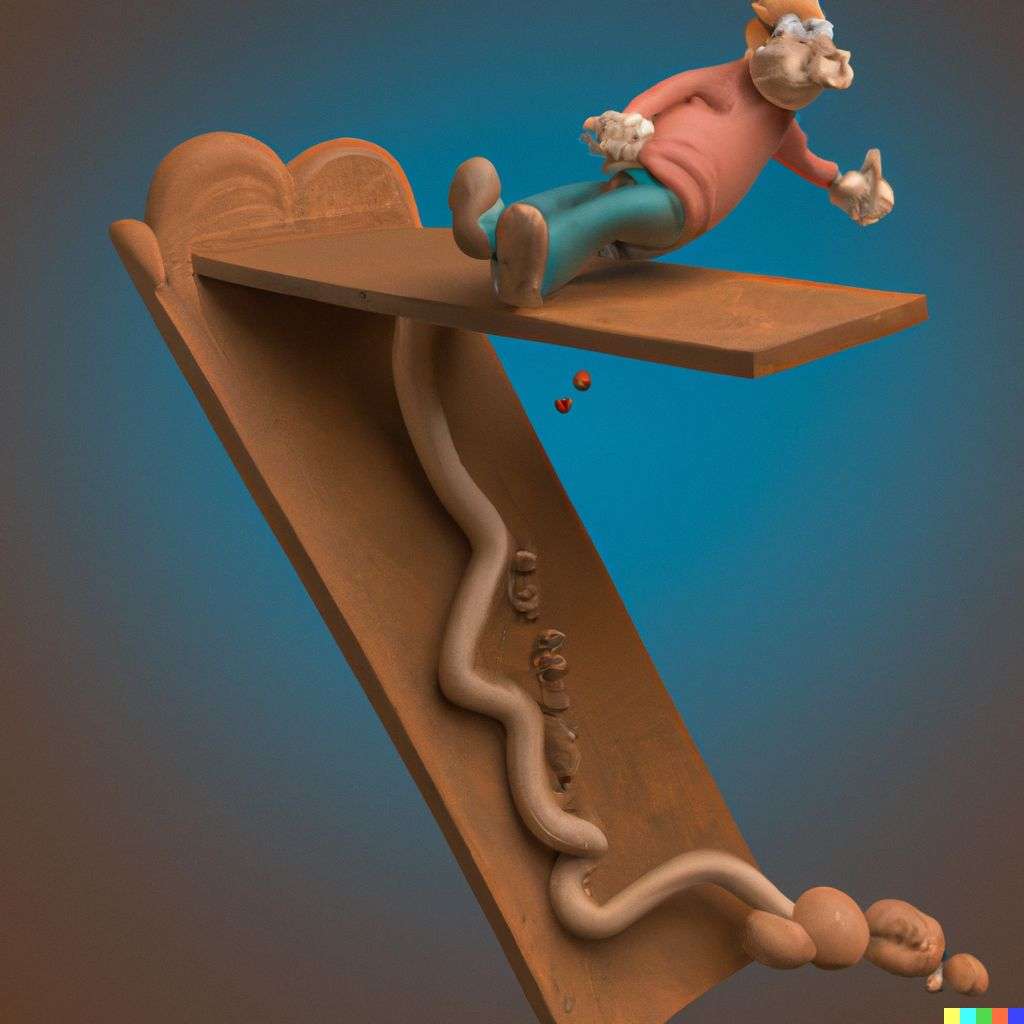 the discovery of gravity, claymation cartoon